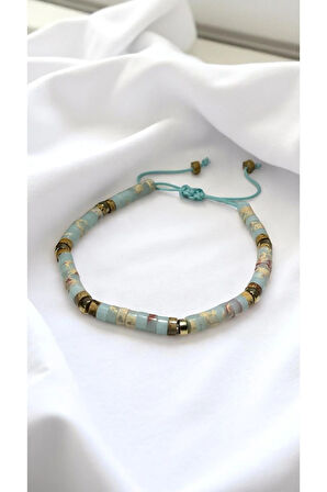 Doğal Agalmatolite Taşlı El Yapımı Bileklik – Dengeleyici ve Ruh Dinginliği Destekleyici