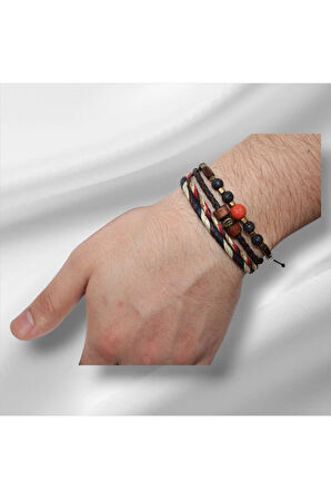 Şık Salas Erkek Bileklik | Ayarlanabilir Asansör Kapamalı Bohem Stil 1