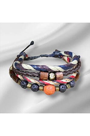 Şık Salas Erkek Bileklik | Ayarlanabilir Asansör Kapamalı Bohem Stil 1