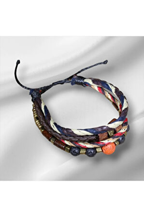 Şık Salas Erkek Bileklik | Ayarlanabilir Asansör Kapamalı Bohem Stil 1