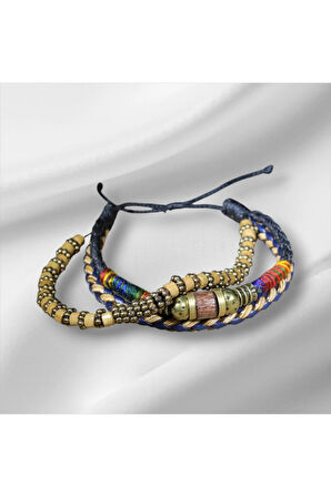 Şık Salas Erkek Bileklik | Ayarlanabilir Asansör Kapamalı Bohem Stil 2