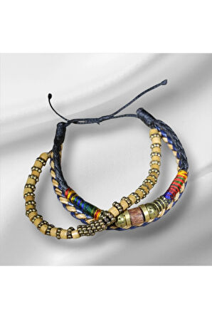 Şık Salas Erkek Bileklik | Ayarlanabilir Asansör Kapamalı Bohem Stil 2