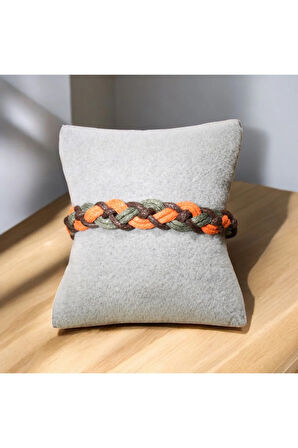 Baharın Renkleri İp Bileklik ( Turuncu-Kahverengi- Yeşil ) Renk