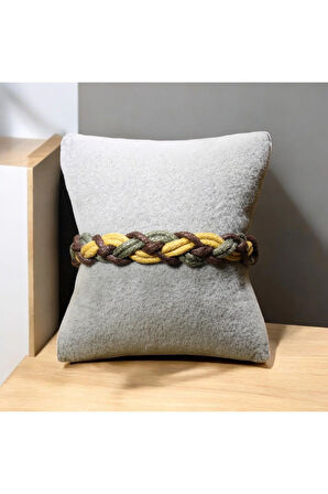 Baharın Renkleri İp Bileklik ( Hardal -Kahverengi- Yeşil ) Renk