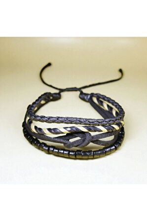 Siyah Gemici Düğümlü El Yapımı Bileklik – Ayarlanabilir Asansör Bağlı Unisex Tasarım