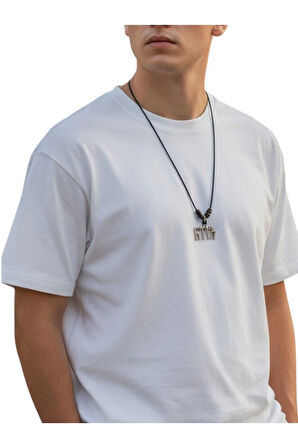 El Yapımı Göktürk Kolye – Ayarlanabilir Pamuk İp & Ahşap Boncuk