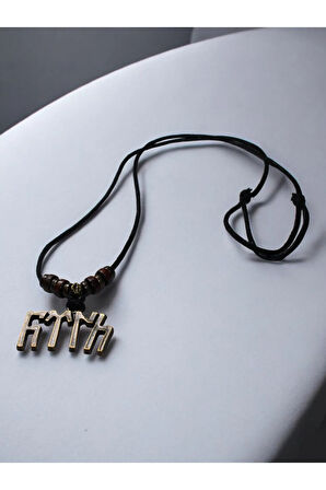 El Yapımı Göktürk Kolye – Ayarlanabilir Pamuk İp & Ahşap Boncuk