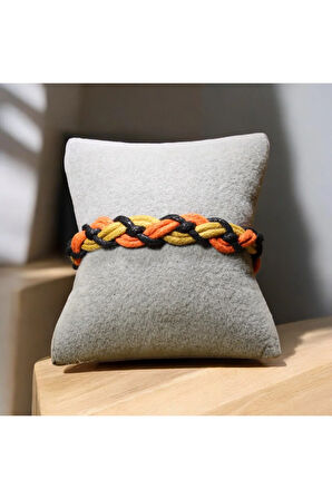 Baharın Renkleri İp Bileklik ( Turuncu-Siyah-Hardal) Renk