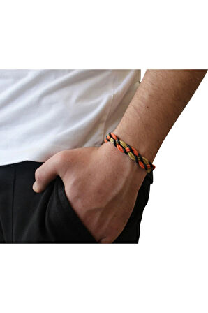 Baharın Renkleri İp Bileklik ( Turuncu-Siyah-Hardal) Renk