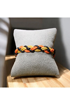 Baharın Renkleri İp Bileklik ( Turuncu-Siyah-Hardal) Renk