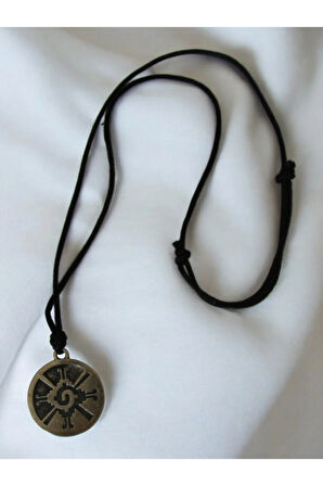 Hunab Ku Evrensel Denge Kolyesi – El Yapımı Antik Gümüş Zamak - Ayarlanabilir Siyah İp