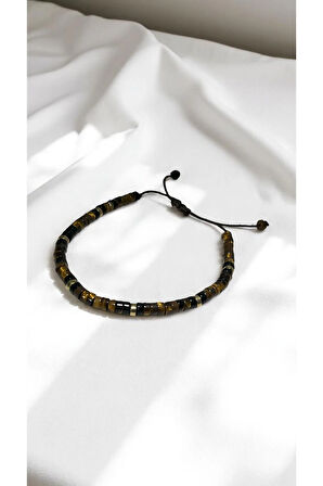 Doğal Kaplan Gözü Taşlı El Yapımı Bileklik – Enerji Dengeleyici ve Şık Tasarım