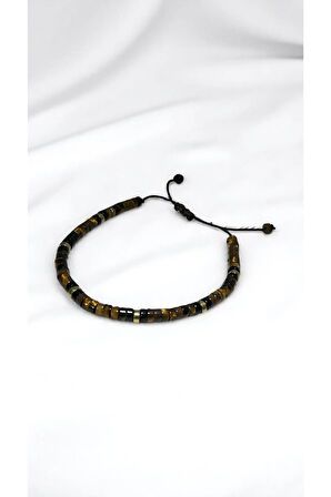 Doğal Kaplan Gözü Taşlı El Yapımı Bileklik – Enerji Dengeleyici ve Şık Tasarım