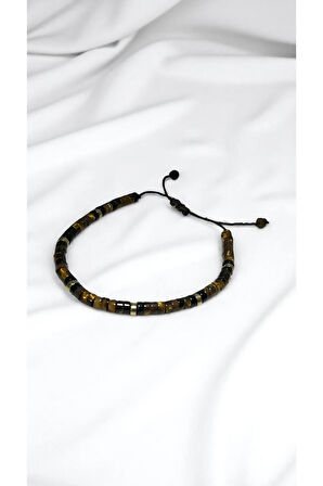 Doğal Kaplan Gözü Taşlı El Yapımı Bileklik – Enerji Dengeleyici ve Şık Tasarım