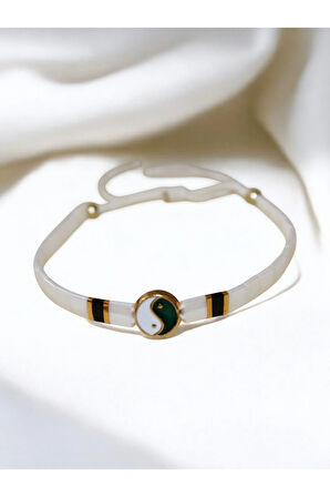 Tila Boncuklarla Zarif Ve Renkli Bileklikler Serisi - Yin Yang Figür