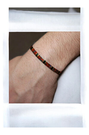 Tila Boncuklarla Zarif ve Renkli Bileklikler Serisi - Desenli Kızıl