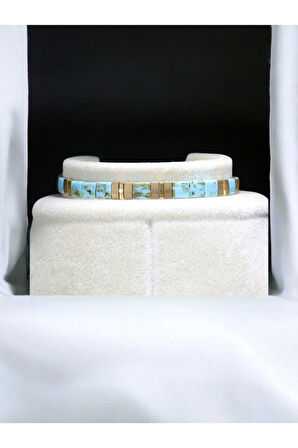 Tila Boncuklarla Zarif ve Renkli Bileklikler Serisi - Desenli Turkuaz