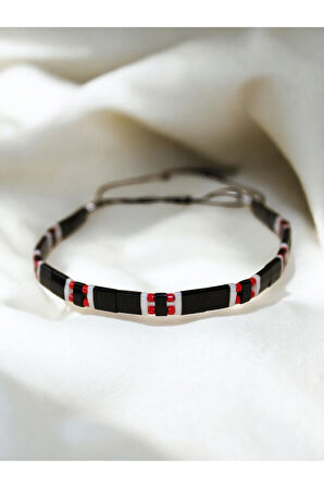 Tila Boncuklarla Zarif ve Renkli Bileklikler Serisi -Kırmızı Miyuki - Siyah -Beyaz Tila