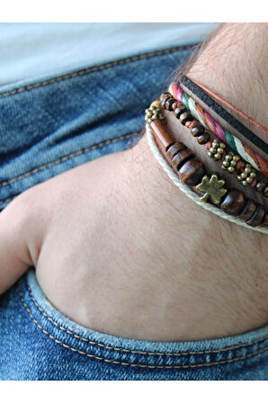 El Yapımı Yaprak Figürlü Bileklik | Dönüşüm ve Yenilenme Temalı Bohem Takı | Hediye Bileklik