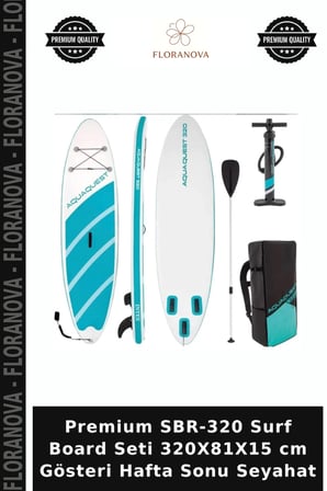 Premium SBR-320 Surf Board Seti 320X81X15 cm Gösteri Hafta Sonu Seyahat
