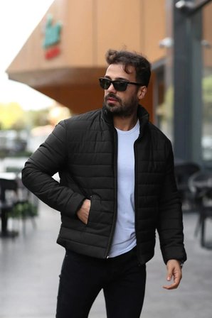 Siyah Şişme Mont
