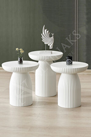 ALTINAKS MOBİLYA Bohem Sehpa, 3'lü Set, Yan Sehpa, Zigon Sehpa - Aytaşı Renk