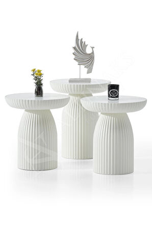 ALTINAKS MOBİLYA Bohem Sehpa, 3'lü Set, Yan Sehpa, Zigon Sehpa - Aytaşı Renk