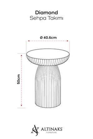 ALTINAKS MOBİLYA Bohem Sehpa, 3'lü Set, Yan Sehpa, Zigon Sehpa - Aytaşı Renk