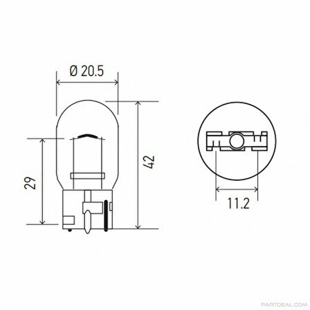 Diadem Ampul T20 W21/5W Park Sinyal Ampulü Gündüz Farı 12V 2'li Takım