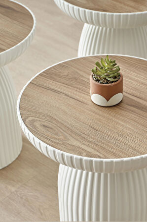 ALTINAKS MOBİLYA BOHEM SEHPA,TEKLİ SEHPA,YAN SEHPA,ZİGON SEHPA - Aytaşı & Ud (Açık Ceviz) Çift Renk - Q 40 X h 50 cm.