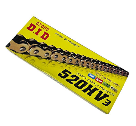 Motosiklet Zincir 520 X 128 Bakla Oringli Gold Did