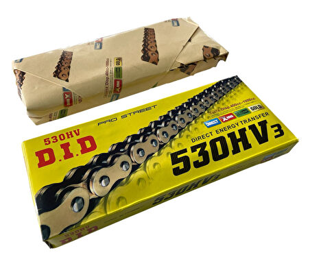 Motosiklet Zincir 530 X 128 Bakla Oringli Gold Did