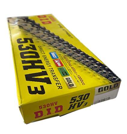 Motosiklet Zincir 530 X 128 Bakla Oringli Gold Did