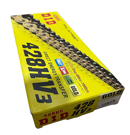 Motosiklet Zincir 428 X 128 Bakla Oringli Gold DİD