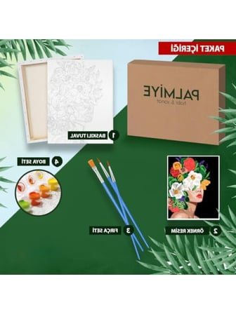 Sayılarla Boyama Tuval Seti - 40x50 cm Çıtalı