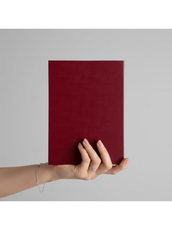 Bordo Çizgili Not Defteri - A5 Boyut