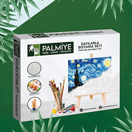 Sayılarla Boyama Tuval Seti Fırça Boya Dahil (Çıtalı) 40x50 CM - Karnaval