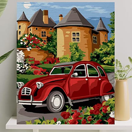 Sayılarla Boyama Tuval Seti Fırça Boya Dahil (Çıtalı) 40x50 CM - Vosvos