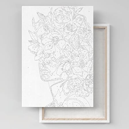 Sayılarla Boyama Tuval Seti Fırça Boya Dahil (Çıtalı) 40x50 CM - İnci Küpeli Kız