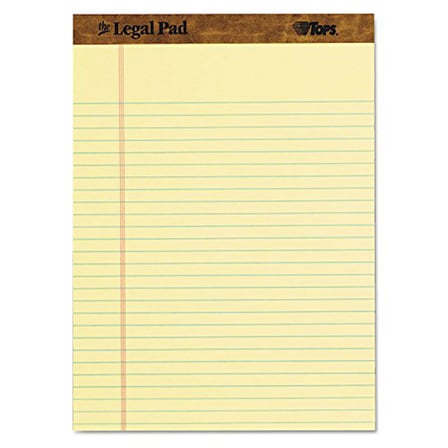 The Legal Pad Yazma Pedleri, 20,8 cm x 25,08 cm x 25,08 cm, Kanarya Kağıdı, Yasal Kural, 50 Yaprak, 3'lü Paket (75327)