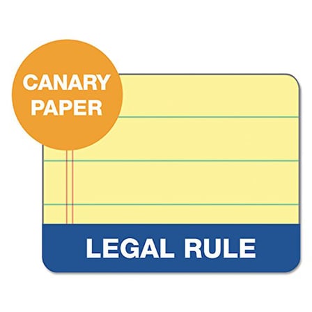 The Legal Pad Yazma Pedleri, 20,8 cm x 25,08 cm x 25,08 cm, Kanarya Kağıdı, Yasal Kural, 50 Yaprak, 3'lü Paket (75327)