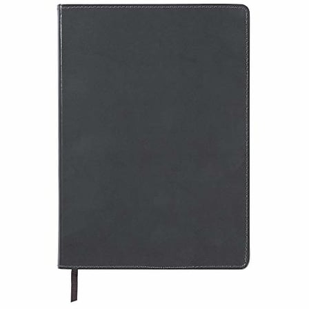 Büyük Kömür Grisi Deri Günlük Defteri, 192 Sayfa G x 10,25 cm U, 192 Sayfa
