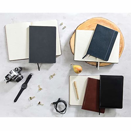 Büyük Kömür Grisi Deri Günlük Defteri, 192 Sayfa G x 10,25 cm U, 192 Sayfa