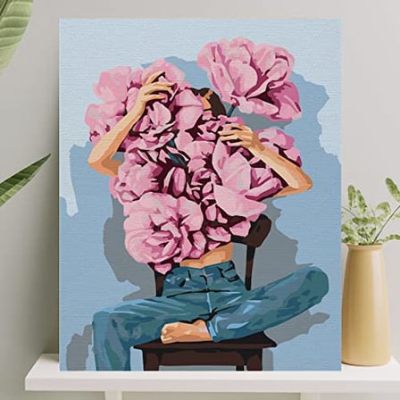 Sayılarla Boyama Tuval Seti Fırça Boya Dahil (Çıtalı) 40x50 CM - Demet