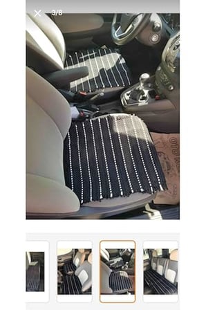 Terletmez Oto Kilim Ön Ve Arka 3'lü Serme Set Serme Kilim Siyah Beyaz, yuuıoo8997