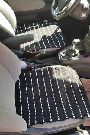 Terletmez Oto Kilim Ön Ve Arka 3'lü Serme Set Serme Kilim Siyah Beyaz, yuuıoo8997