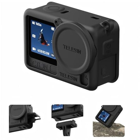 DJI Osmo Action 6 için silikon kılıf, siyah