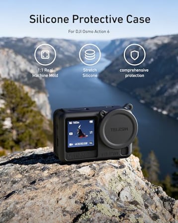 DJI Osmo Action 6 için silikon kılıf, siyah
