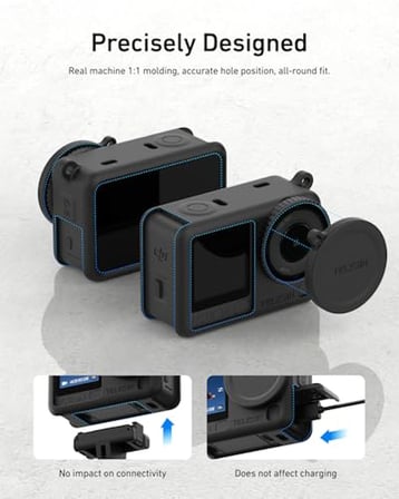 DJI Osmo Action 6 için silikon kılıf, siyah
