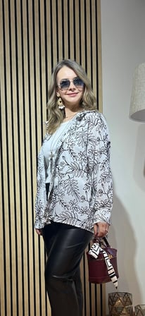 %100 Pamuk Brode Çiçek Desenli Oversize Kadın Gömlek